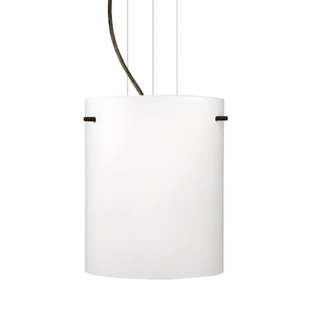 Besa Lighting Tamburo 8 Cable Pendant, Opal Matte, Bronze Finish, 1x100W Incandescent 1KG-400607-BR